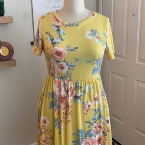 Yellow Floral Women’s Casual Dress